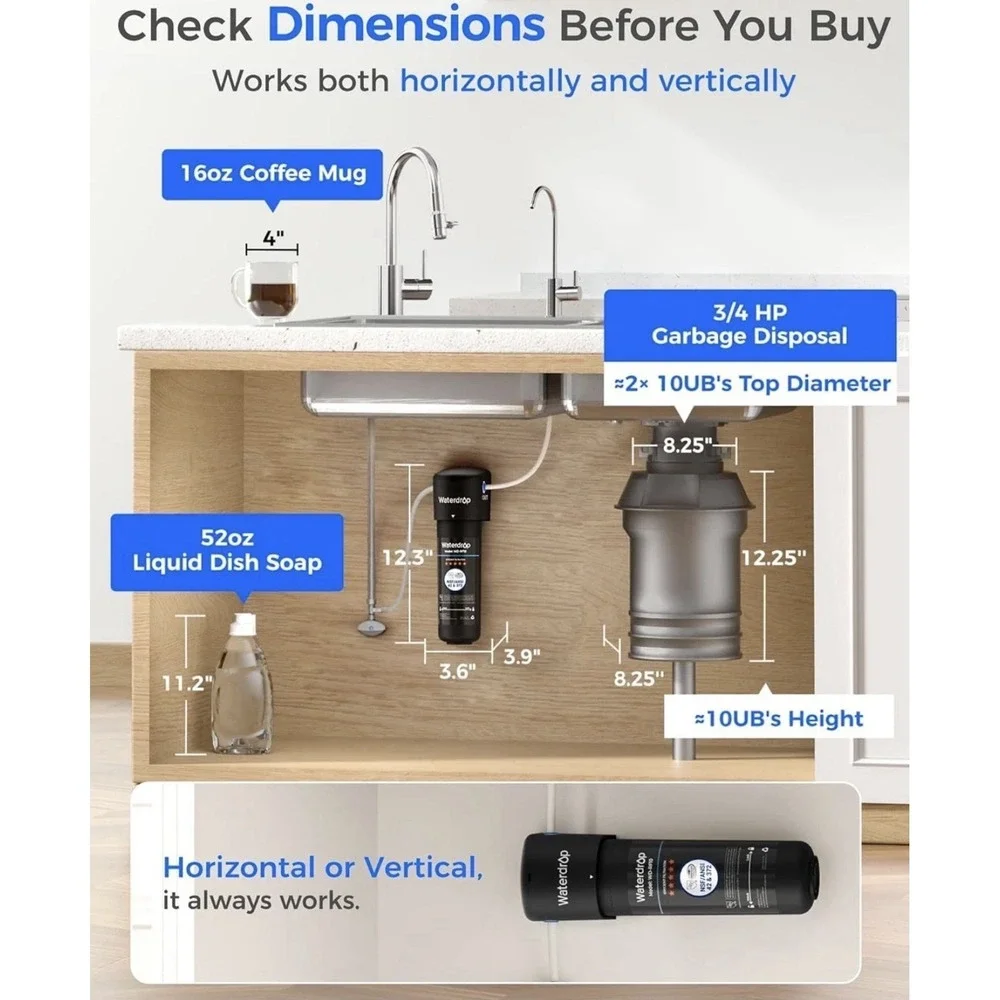 Waterdrop 10UB Under Sink Water Filter System,‎ with Stainless Steel Faucet